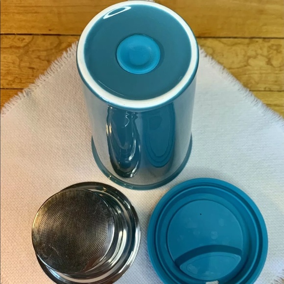Teal Blue STEEPED TEA/Sipology Ceramic Travel Mug/Cup - Picture 4 of 9
